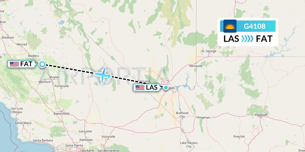 G4108 Allegiant Air Flight Map: Las Vegas to Fresno