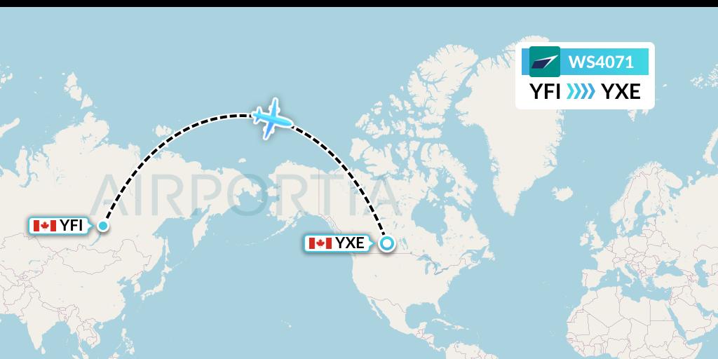 WS4071 WestJet Flight Map: Fort MacKay to Saskatoon