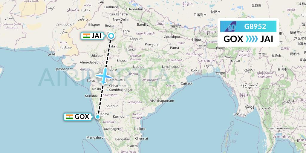 G8952 Flight Status Go Air Goa to Jaipur (GOW952)