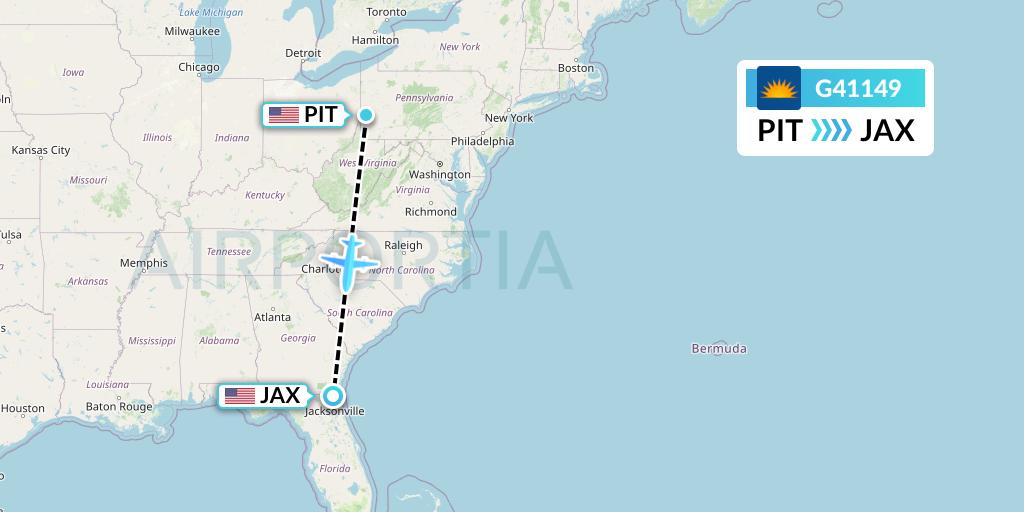 G41149 Flight Status Allegiant Air Pittsburgh to Jacksonville (AAY1149)