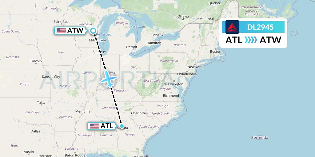 DL2945 Flight Status Delta Air Lines: Atlanta to Appleton (DAL2945)