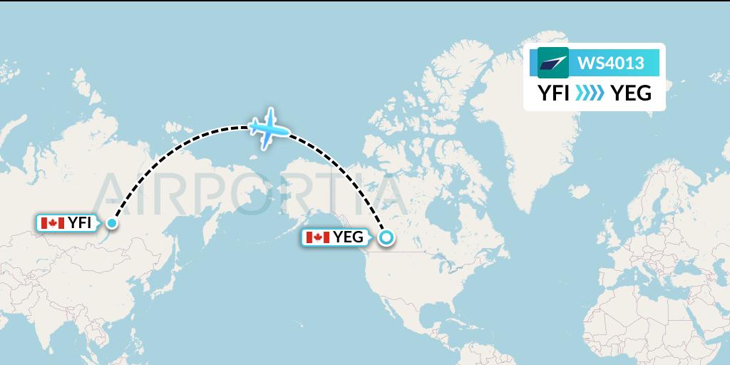 WS4013 WestJet Flight Map: Fort MacKay to Edmonton