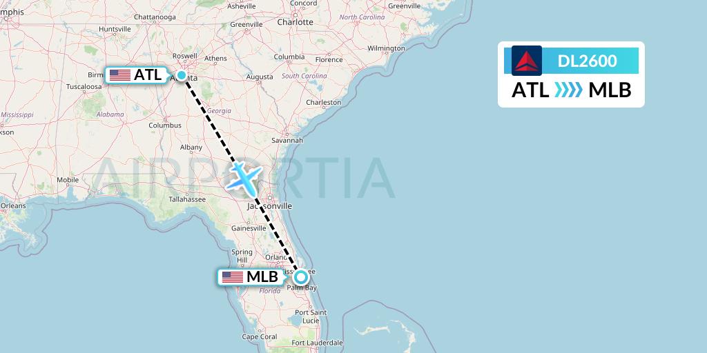 DL2600 Flight Status Delta Air Lines Atlanta to Melbourne (DAL2600)