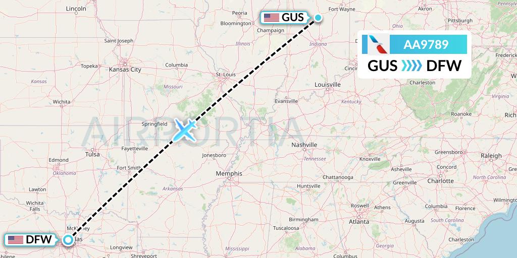 AA9789 American Airlines Flight Map: Peru to Dallas