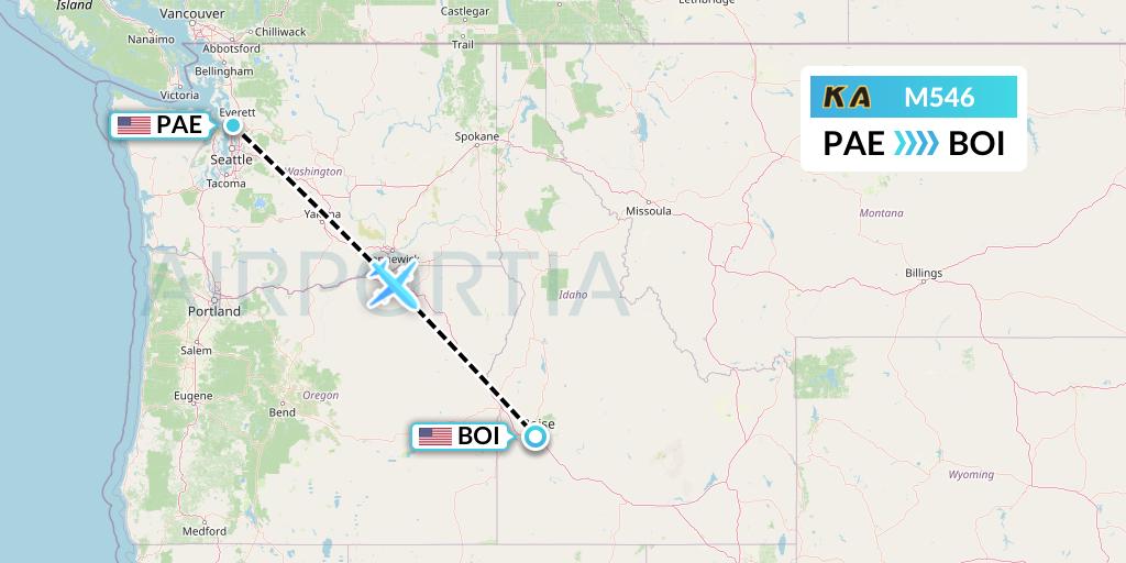 M546 Kenmore Air Flight Map: Everett to Boise