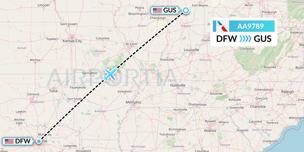 AA9789 American Airlines Flight Map: Dallas to Peru