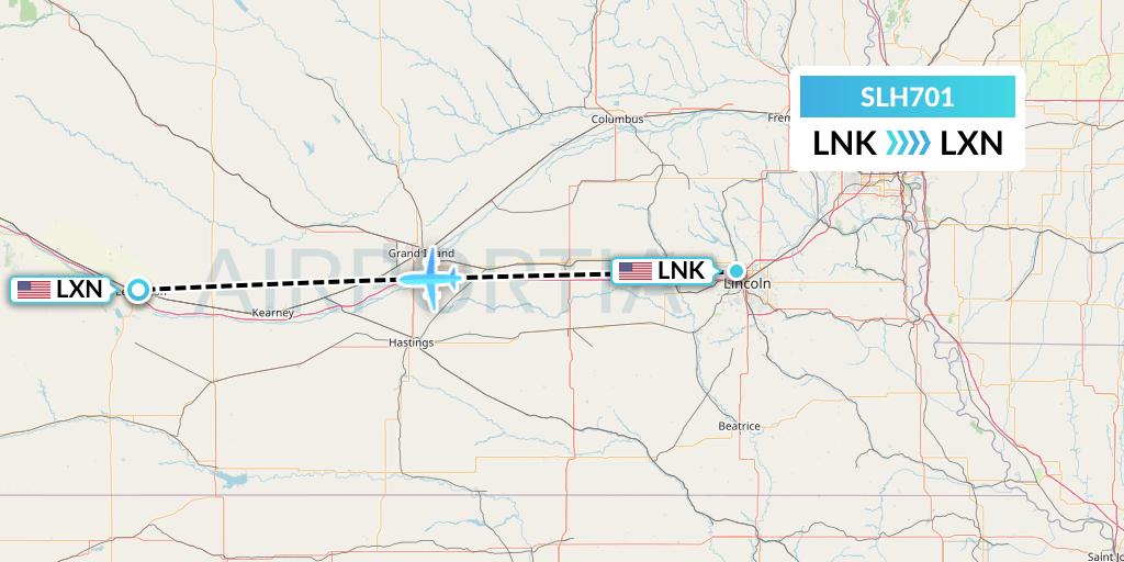 SLH701 Silverhawk Aviation Flight Map: Lincoln to Lexington
