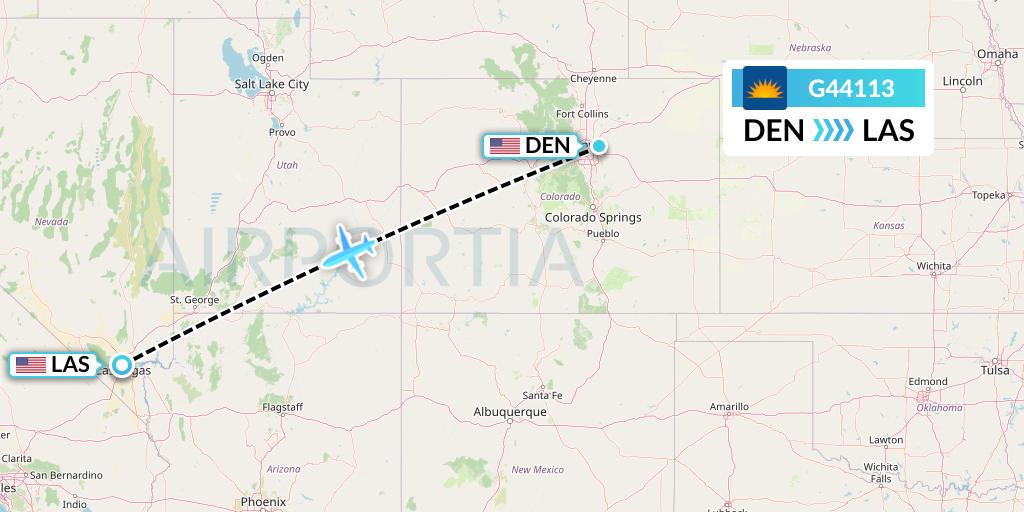 G44113 Allegiant Air Flight Map: Denver to Las Vegas