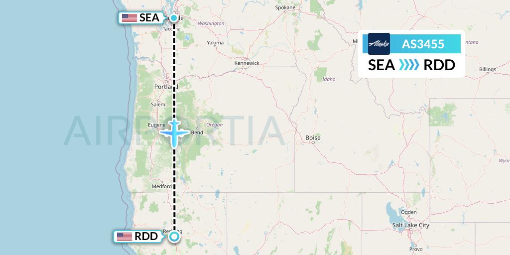 AS3455 Flight Status Alaska Airlines Seattle to Redding (ASA3455)