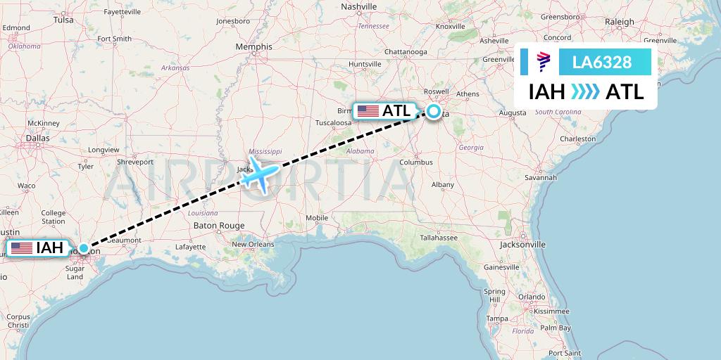 LA6328 Flight Status LAN Airlines Houston to Atlanta (LAN6328)