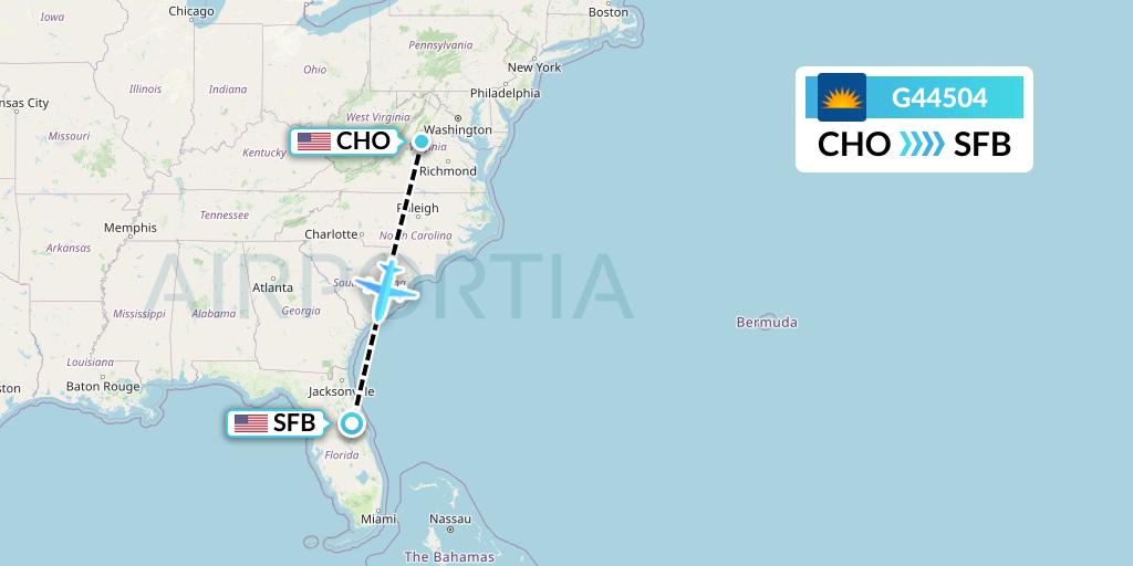 G44504 Flight Status Allegiant Air Charlottesville to Orlando (AAY4504)