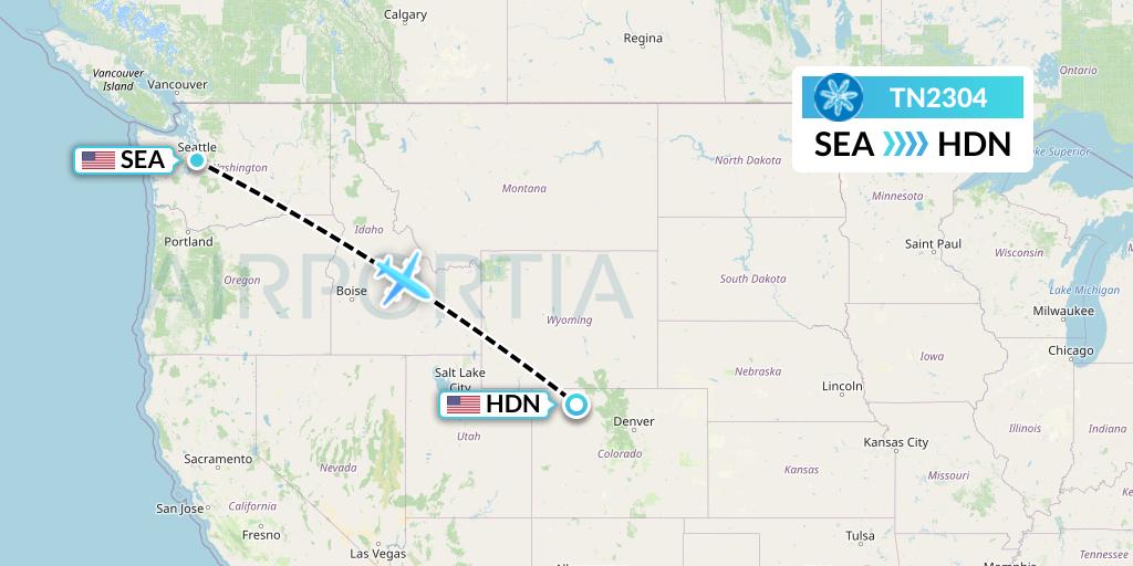 TN2304 Air Tahiti Nui Flight Map: Seattle to Hayden