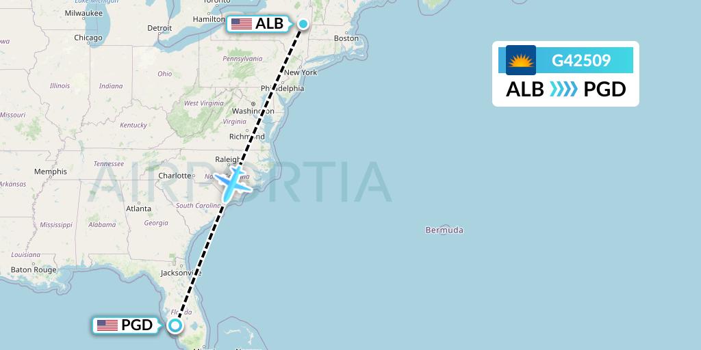 G42509 Allegiant Air Flight Map: Albany to Punta Gorda