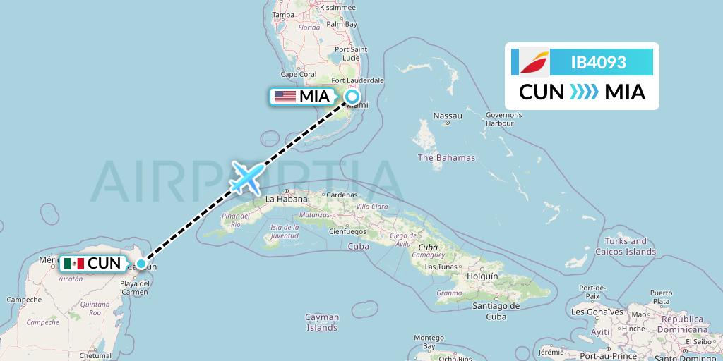 IB4093 Flight Status Iberia: Cancun to Miami (IBE4093)