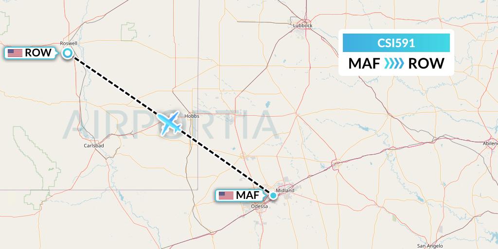 CSI591 Csi Aviation Flight Map: Midland to Roswell