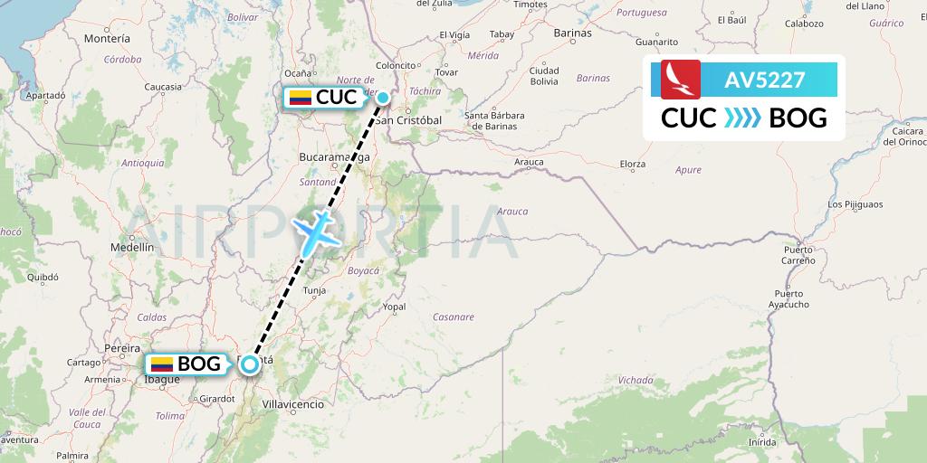 AV5227 Avianca Flight Map: Cucuta to Bogota