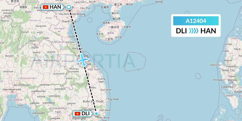 A12404 A.p.g. Distribution Systems Flight Map: Da Lat to Hanoi