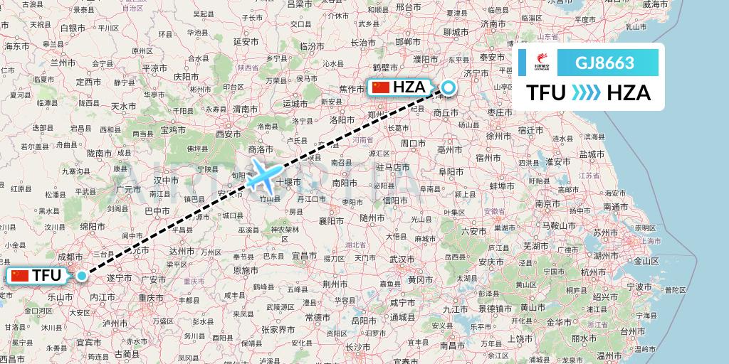GJ8663 Loong Airlines Flight Map: Chengdu to Jinan