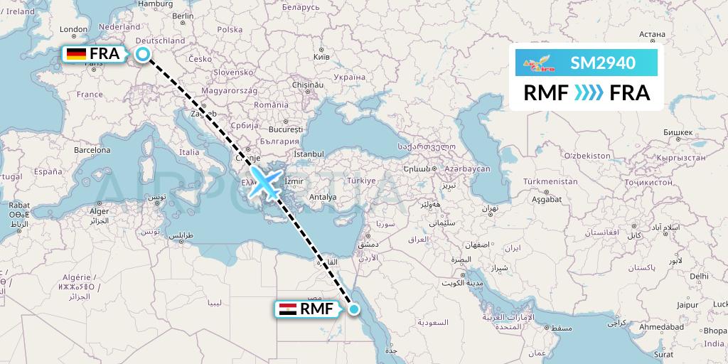 SM2940 Air Cairo Flight Map: Marsa Alam to Frankfurt