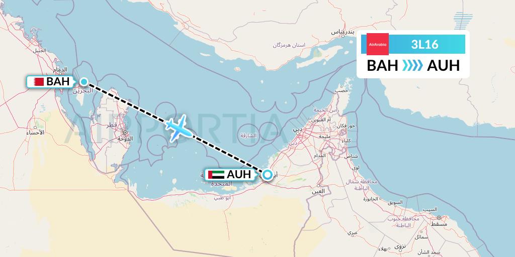 3L16 Flight Status Air Arabia Abu Dhabi Bahrain to Abu Dhabi (ADY16)