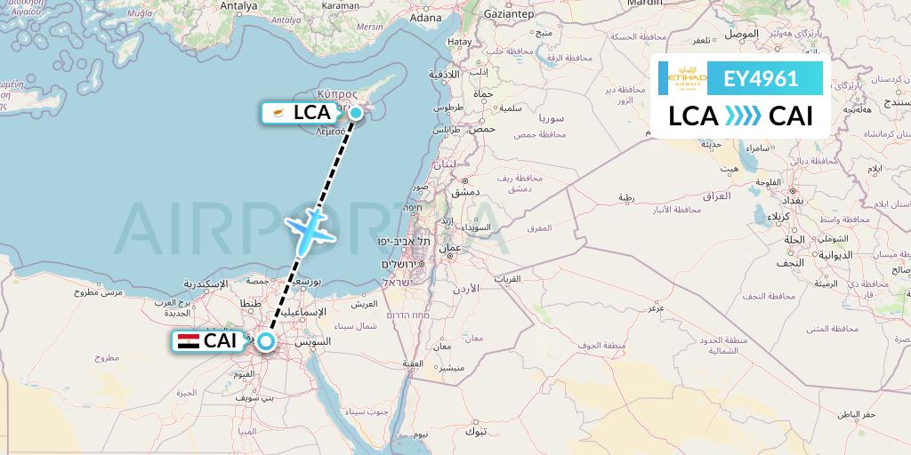 EY4961 Etihad Airways Flight Map: Larnaca to Cairo