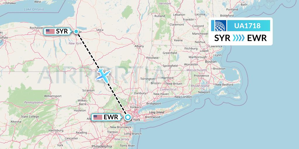 UA1718 Flight Status United Airlines Syracuse to New York (UAL1718)