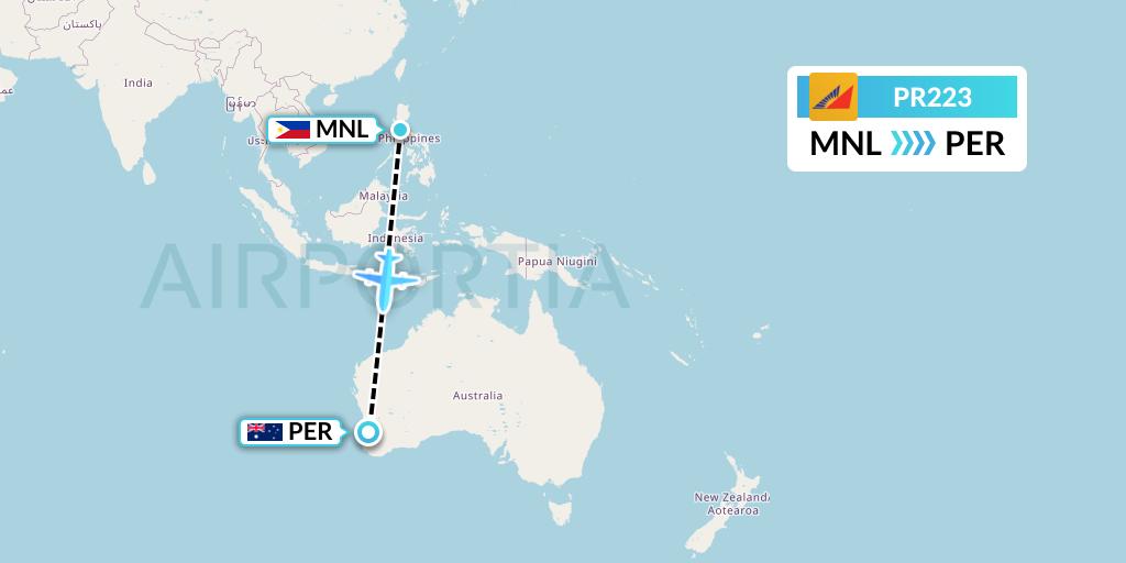 PR223 Flight Status Philippine Airlines Manila to Perth (PAL223)