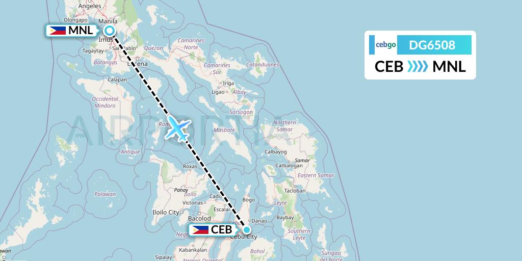 DG6508 Cebgo Flight Map: Cebu to Manila