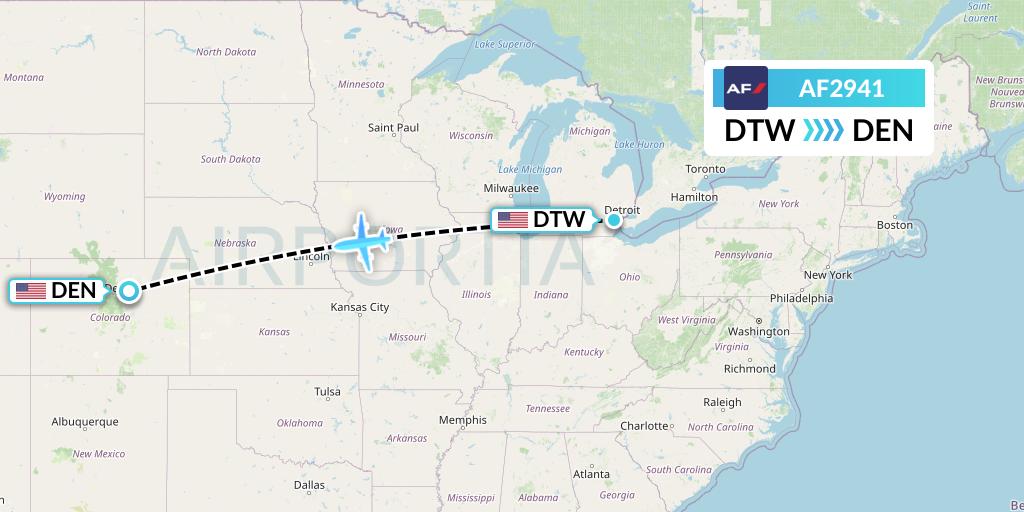 AF2941 Flight Status Air France Detroit to Denver (AFR2941)