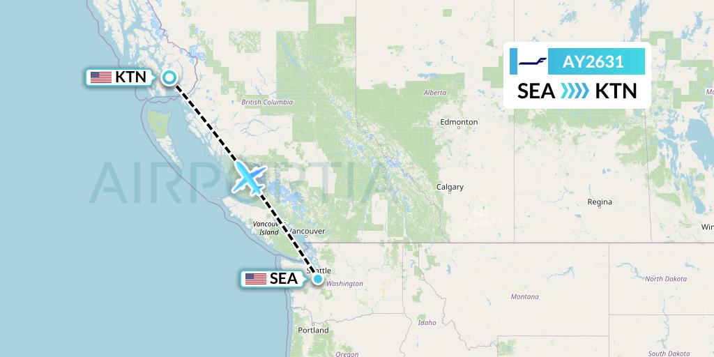 AY2631 Finnair Flight Map: Seattle to Ketchikan