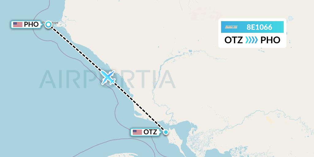 8E1066 Bering Air Flight Map: Kotzebue to Point Hope
