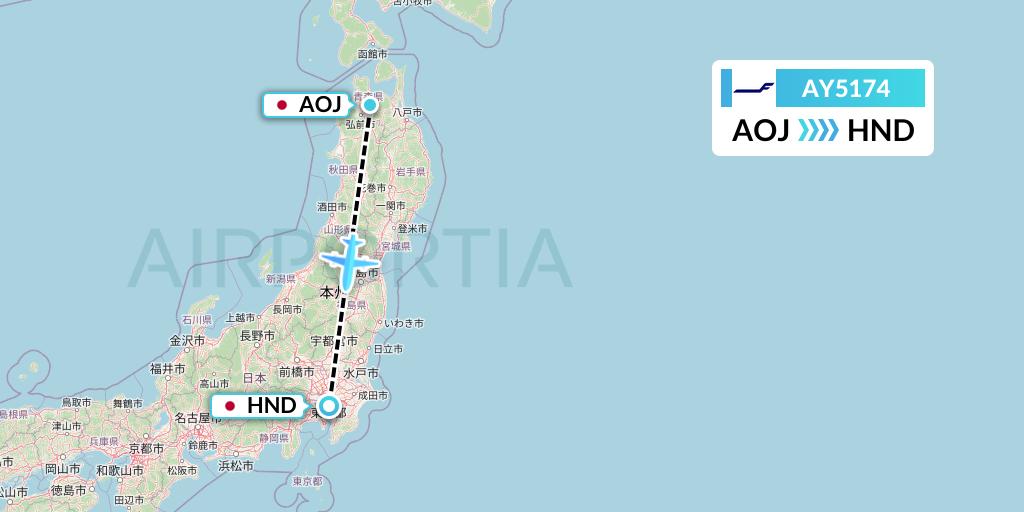 AY5174 Finnair Flight Map: Aomori to Tokyo
