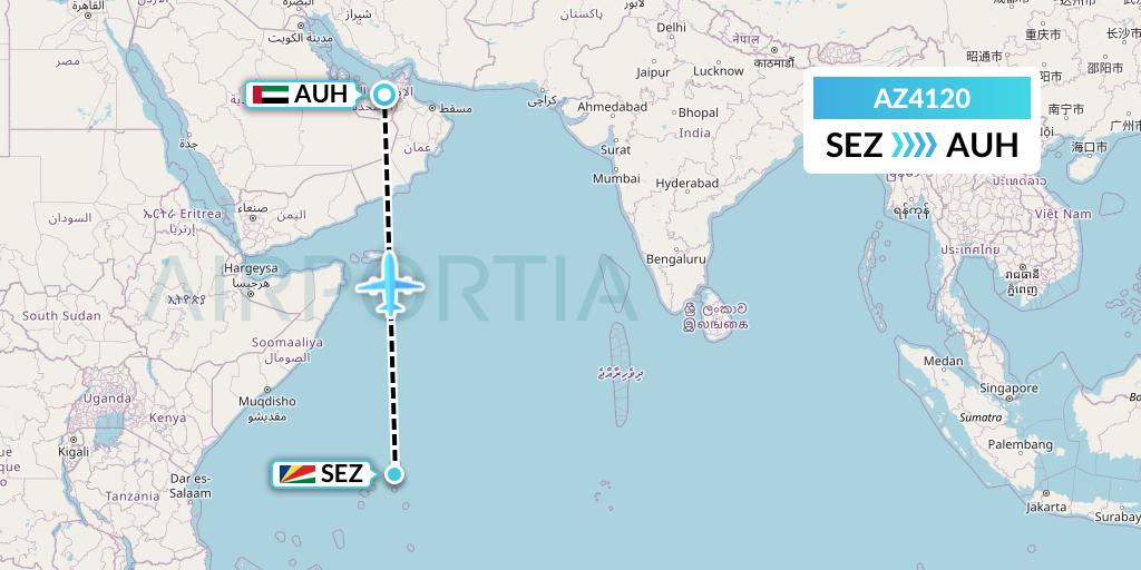 AZ4120 ITA Airways Flight Map: Victoria to Abu Dhabi