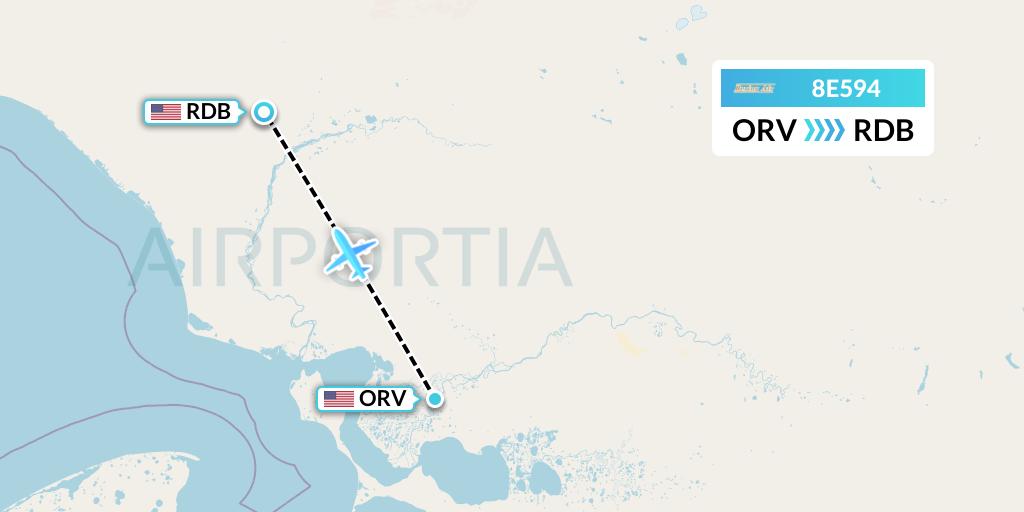 8E594 Bering Air Flight Map: Noorvik to Red Dog