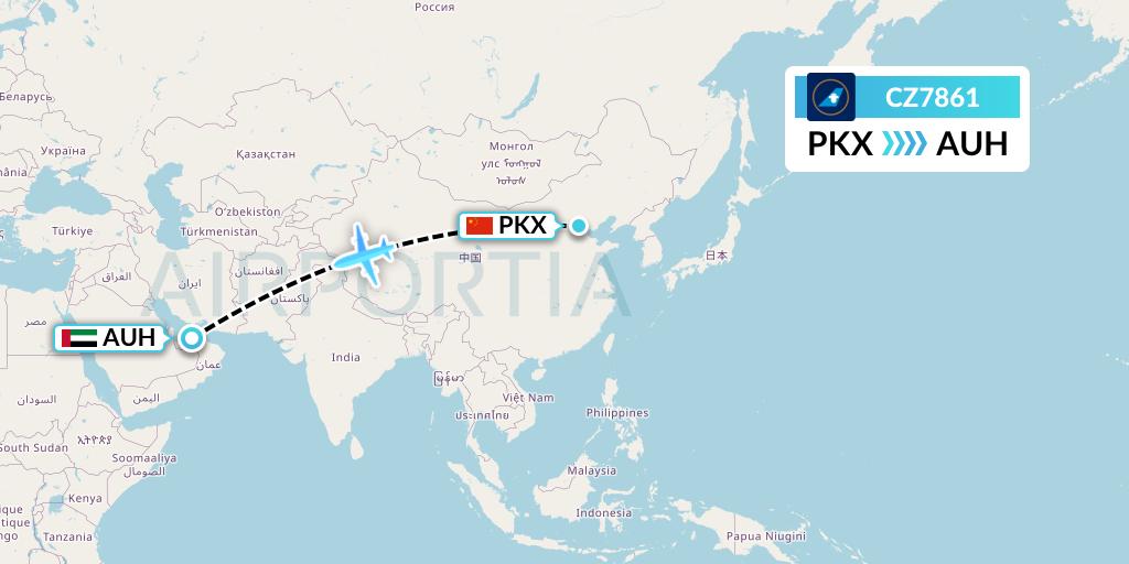 CZ7861 China Southern Airlines Flight Map: Beijing to Abu Dhabi