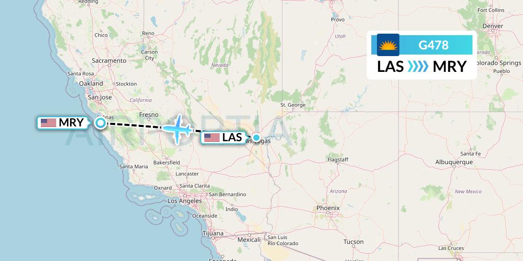 G478 Allegiant Air Flight Map: Las Vegas to Monterey