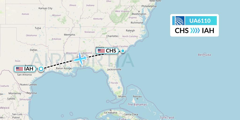 UA6110 Flight Status United Airlines Charleston to Houston (UAL6110)