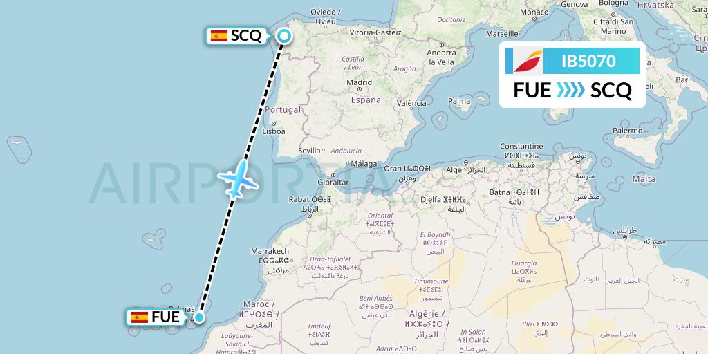 IB5070 Flight Status Iberia Fuerteventura to Santiago (IBE5070)