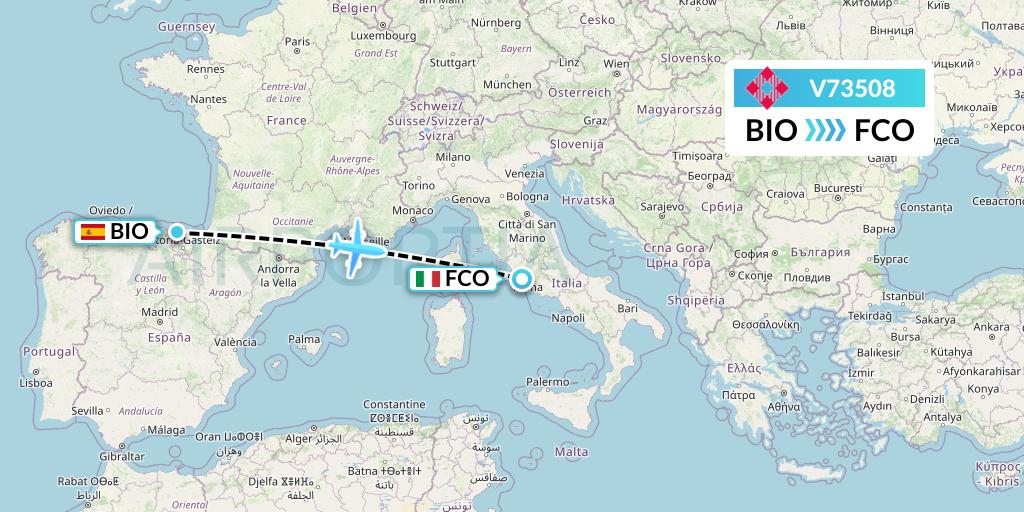 V73508 Volotea Flight Map: Bilbao to Rome