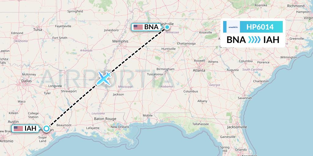 HP6014 Flight Status Amapola Flyg Nashville to Houston (APF6014)