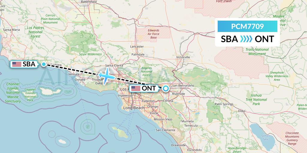PCM7709 Westair Industries Flight Map: Santa Barbara to Ontario