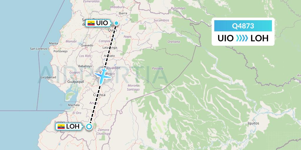 Q4873 Euroairlines Flight Map: Quito to La Toma (Catamayo)