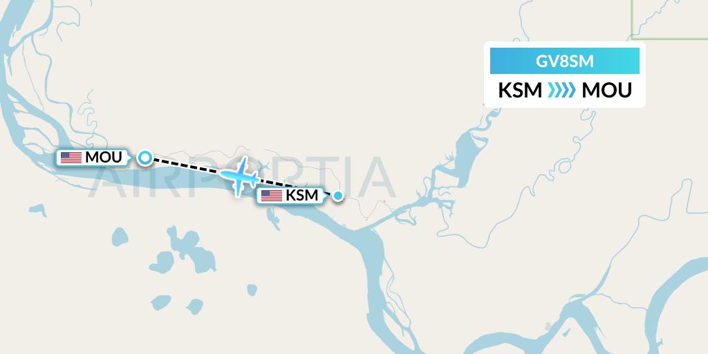 GV8SM Grant Aviation Flight Map: St. Mary's to Mountain Village