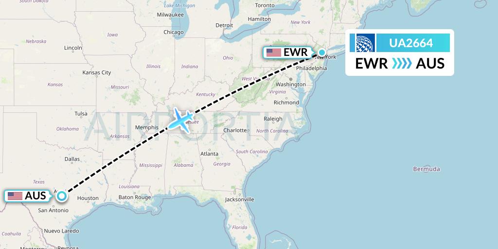 UA2664 Flight Status United Airlines New York to Austin (UAL2664)