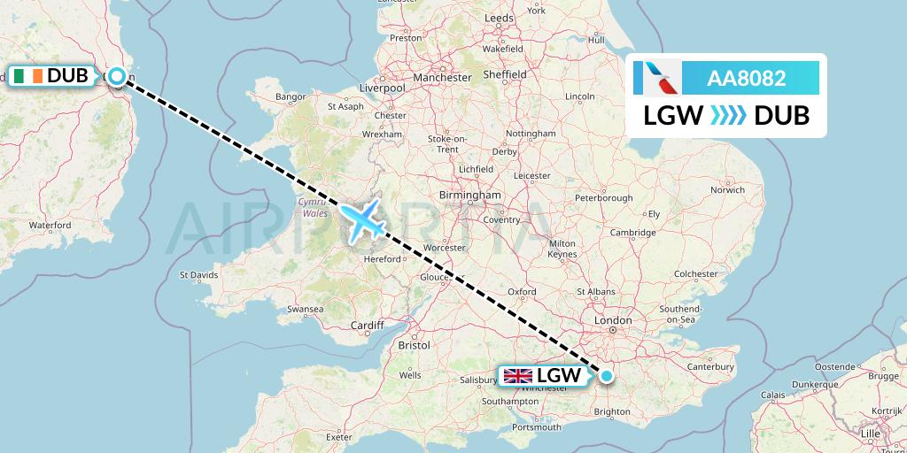 AA8082 Flight Status American Airlines London to Dublin (AAL8082)