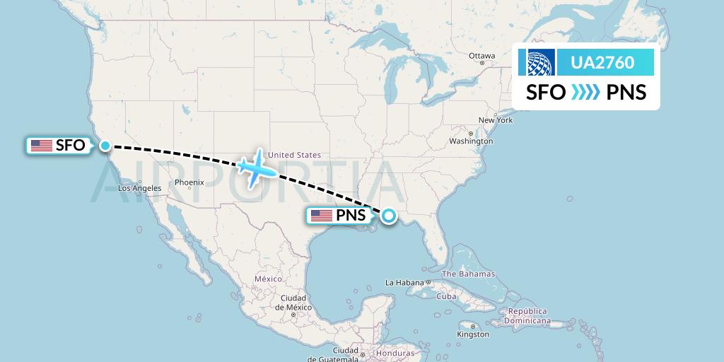 UA2760 Flight Status United Airlines San Francisco to Pensacola (UAL2760)