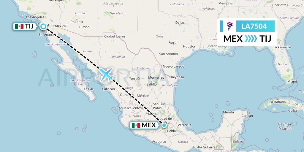 LA7504 Flight Status LAN Airlines Mexico City to Tijuana (LAN7504)
