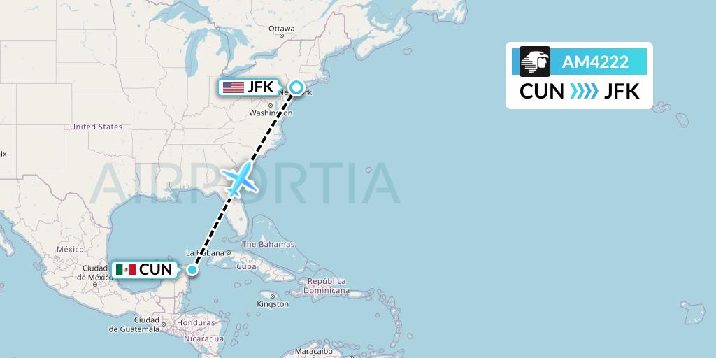 AM4222 Flight Status Aeromexico Cancun to New York (AMX4222)