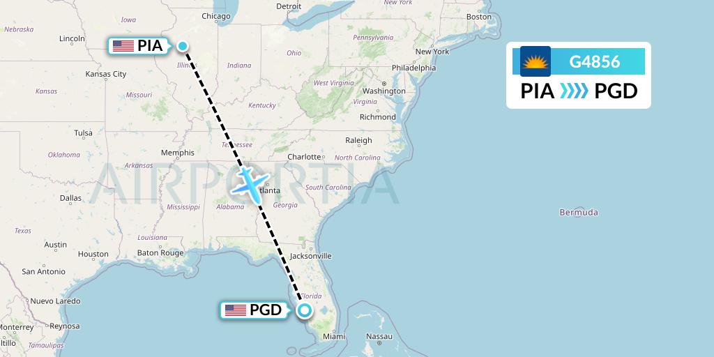 G4856 Allegiant Air Flight Map: Peoria to Punta Gorda