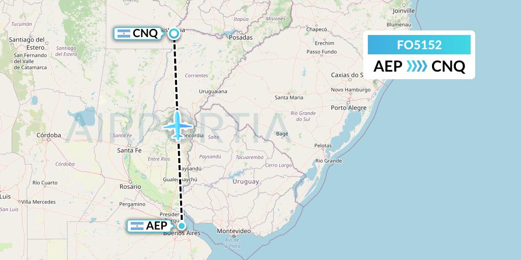 FO5152 Aero Flightops Uk Limited Flight Map: Buenos Aires to Corrientes